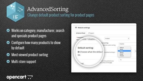 ماژول اپن کارت مرتب سازی پیش فرض محصولات