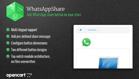 ماژول اپن کارت اشتراک گذاری در واتساپ